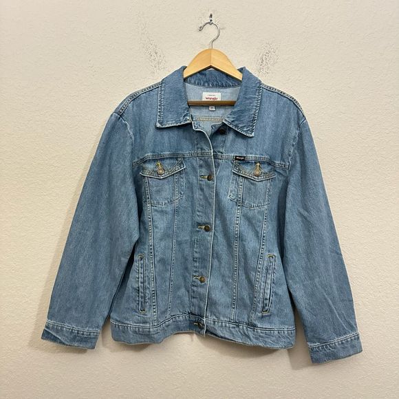 NWT WRANGLER Cowboy Cut Unlined Denim Jacket in Blue #10MT1JKBN - Picture 1 of 8